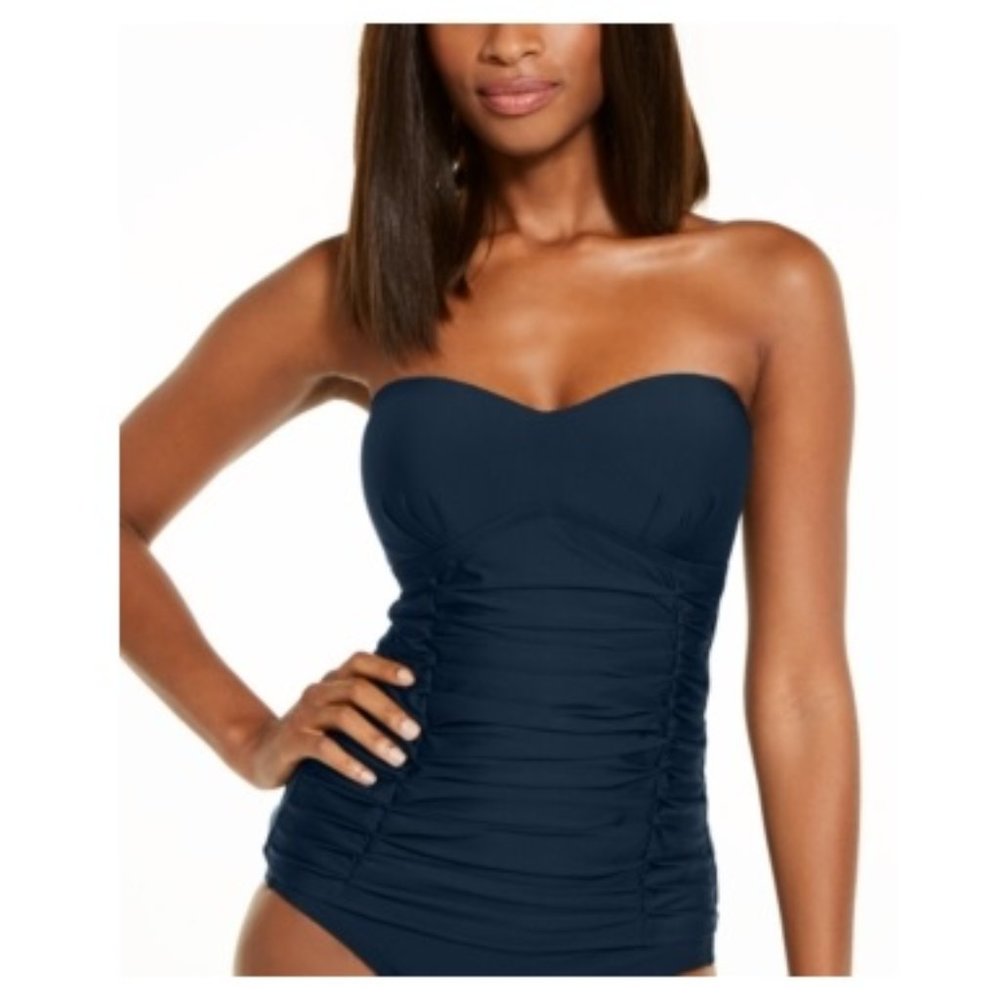 Dkny Ruched-Front Tankini Top